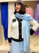 Ava Long Silk- Feel Scarf - Sky Blue