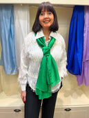 Ava Long Silk- Feel Scarf - Electric Green