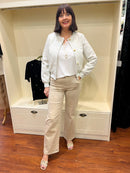 Sierra Tweed Bomber Jacket - Cream