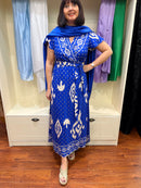 Ava Long Silk- Feel Scarf - Royal Blue