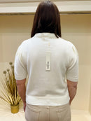 Elody Knit Cardi With Stripe Bow - Cream & Beige