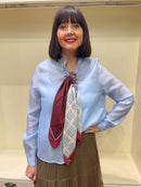 Francesca Paisley & Stripe Neck Scarf - Burgundy & Blue