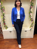 Heart Brooch & Ruffle Cardi - Blue