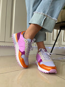 XTI Orange Metallic & Purple Trainers 144062