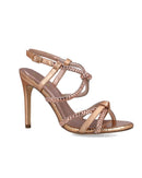 Menbur 25187 Rose Gold Crystal Knot Sandal