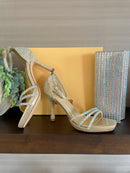 Menbur 24736 Oro Gold Crystal Platform Sandal