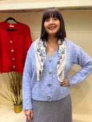 Bridgerton Floral Printed Neck Scarf - Blue Multi