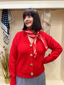 Valerie Little & Large Polka Dot Neck Scarf - Red