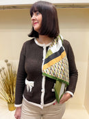 Sara Printed Neck Scarf - Green Mix