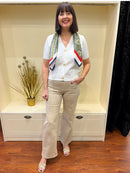 Brielle Gold Starfish Button Knit - Off White