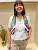 Brielle Gold Starfish Button Knit - Off White