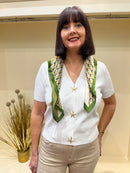 Brielle Gold Starfish Button Knit - Off White