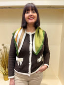Sara Printed Neck Scarf - Green Mix