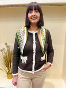 Sara Printed Neck Scarf - Green Mix