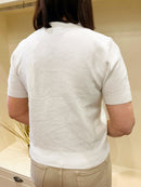 Brielle Gold Starfish Button Knit - Off White