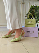 Sorento 'Cottonwood' Pistachio Lime Diamond Sling-Back