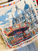 Carmen Carousel Printed Neck Scarf - Blue Multi