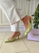 Sorento 'Cottonwood' Pistachio Lime Diamond Sling-Back