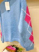 Nova - Diamond Cardi - Blue & Pink