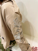 Daisy Embroidered Crop Trench Jacket