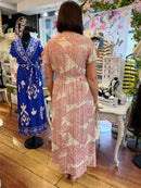 Darla Gold & Leaf Print Dress - Pink