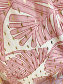 Darla Gold & Leaf Print Dress - Pink