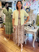 Darla Gold & Snake Print Dress - Beige