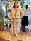 Darla Gold & Snake Print Dress - Beige