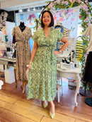 Darla Gold & Snake Print Dress - Green