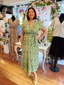 Darla Gold & Snake Print Dress - Green