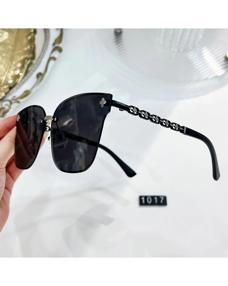 Ariella Petal Embellished Sunglasses - Black