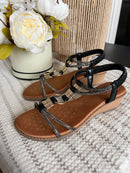 Redz Vida Black Wedge Sandal