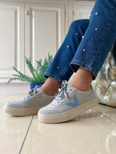 Drilleys "Eighty" Chalky Blue Trainer - Blue & Grey