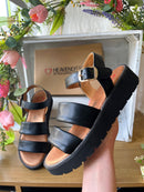 Heavenly Feet 'Fleur' Wedged Sandal - Black