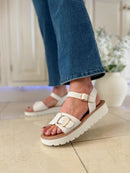 Heavenly Feet 'Sonja' Sandal - Cream