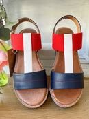 Heavenly Feet 'Mika' Sandal - Navy, Red & White