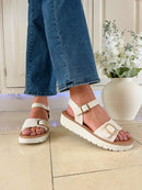 Heavenly Feet 'Sonja' Sandal - Cream