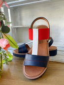 Heavenly Feet 'Mika' Sandal - Navy, Red & White