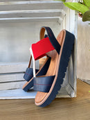 Heavenly Feet 'Mika' Sandal - Navy, Red & White