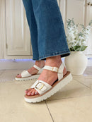 Heavenly Feet 'Sonja' Sandal - Cream