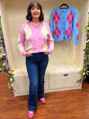 Nova - Diamond Cardi - Pink & Lemon