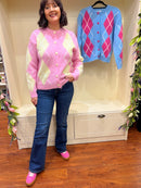 Nova - Diamond Cardi - Pink & Lemon