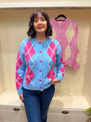 Nova - Diamond Cardi - Blue & Pink