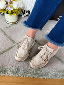 Redz Beige Wedge Trainers - 6G596W-V375