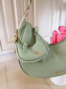 Gionni Curved Bag With Mini Bag Charm - 11G2852 Sage Green