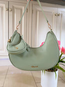 Gionni Curved Bag With Mini Bag Charm - 11G2852 Sage Green