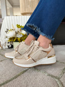 Redz Beige Wedge Trainers - 6G596W-V375