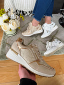 Redz Beige Wedge Trainers - 6G596W-V375
