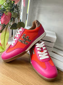 Heavenly Feet 'Bevan' Trainer - Fuchsia & Orange