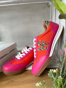 Heavenly Feet 'Bevan' Trainer - Fuchsia & Orange